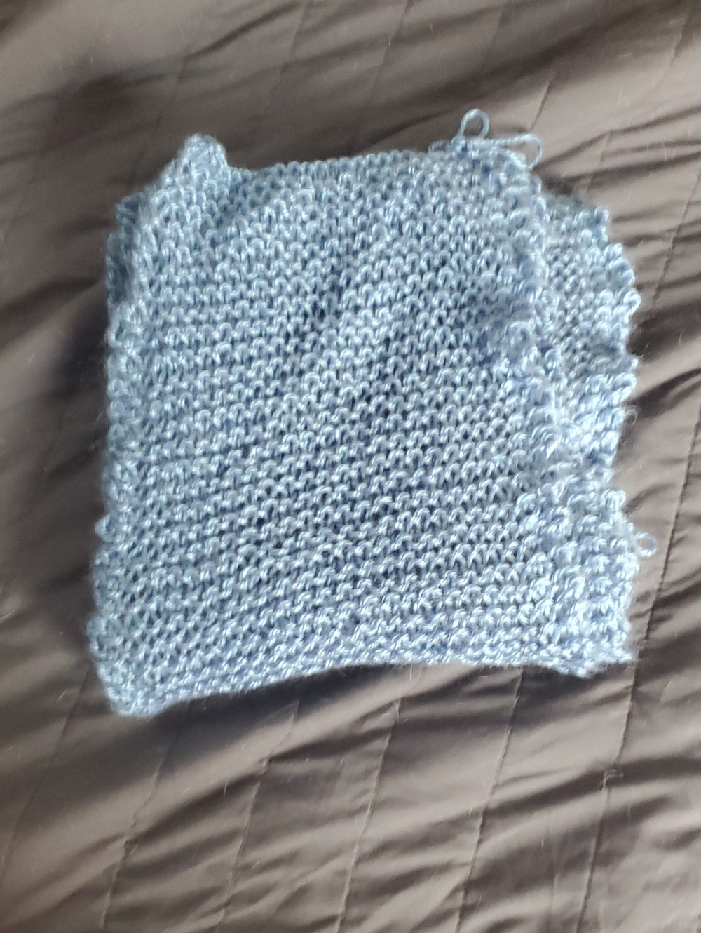 Handmade Light Blue Knit Scarf